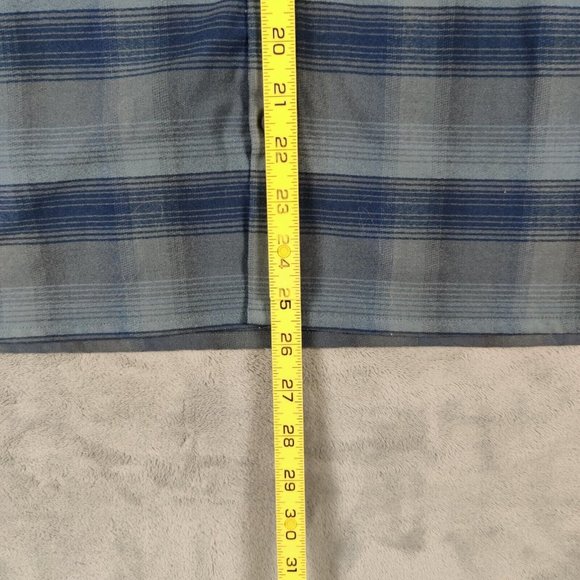 Lululemon Commission Shirt Adult M Blue Gray Button Up Plaid Flannel Casual Men - Picture 4 of 7